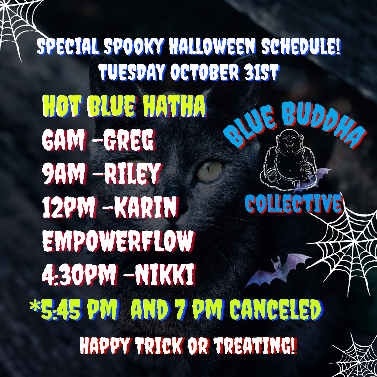 Halloween Schedule!